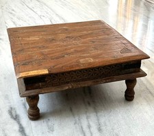 Banqueta Bajot Piso de Madeira Antiga Tamanho Grande Original Antiga Esculpida Fina, Rara comprar usado  Enviando para Brazil