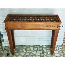 Mesa console India de entrada de madeira esculpida à mão em madeira maciça com latão ajustado comprar usado  Enviando para Brazil