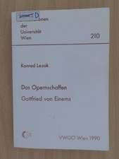 Das Opernschaffen - Gottfried von Einems Lezak, Konrad: na sprzedaż  Wysyłka do Poland
