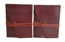 Caderno de viagem de couro 6x8 polegadas diário liso com alça de couro conjunto 2 comprar usado  Enviando para Brazil