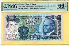 TURQUIA 500 Lira 1970-71 p190d PREFIXO -- M90 204316--- UNC PMG 66 EPQ (TK 15 431) comprar usado  Enviando para Brazil