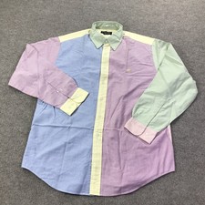 Camisa masculina Brooks Brothers grande patchwork Oxford preppy botão para baixo casual comprar usado  Enviando para Brazil