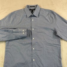Banana Republic Shirt Men Large Blue Mini Houndstooth Slim Fit Non Iron NWOT comprar usado  Enviando para Brazil