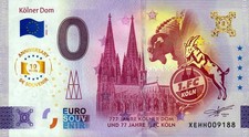 Banknot euro zerowy - pamiątka 0 euro - katedra w Kolonii - 1. FC Köln 2025-11 rocznica na sprzedaż  Wysyłka do Poland