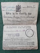 Ww1 national registration for sale  BUSHMILLS