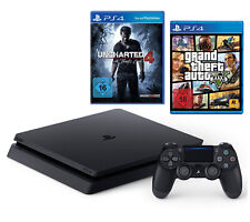 PS4 - Konsole Slim 1TB #schwarz + GTA 5 + Uncharted 4 + Original Pad Top Zustand comprar usado  Enviando para Brazil