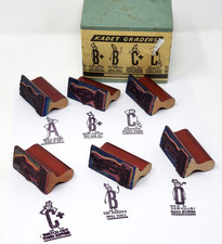 6 carimbos de borracha vintage anos 50 professor sala de aula cadete graduadores IOB, usado comprar usado  Enviando para Brazil