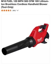 Soprador sem fio Milwaukee 3017-20 M18 COMBUSTÍVEL 18V íon de lítio sem escova NOVO!! comprar usado  Enviando para Brazil