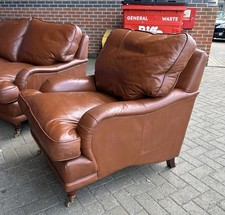 Brown leather howard for sale  BRACKNELL