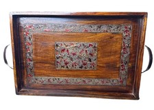 Bandeja de colecionador vintage ornamentada design floral indiano 15" comprar usado  Enviando para Brazil
