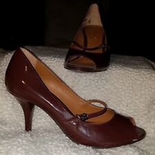 Sapatos de salto Arezzo Merlot biqueira aberta tamanho 35 5, usado comprar usado  Enviando para Brazil