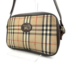 Bolsa de ombro BURBERRY Crossbofy lona e couro marrom xadrez autêntica, usado comprar usado  Enviando para Brazil