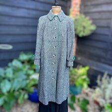 Trench coat feminino vintage década de 1960 Harella longo mistura de lã preto branco tweed verde comprar usado  Enviando para Brazil