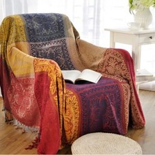 Capa de cobertor Boho Chenille à prova de poeira tapeçaria vermelha tibetana vários tamanhos comprar usado  Enviando para Brazil