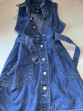 Vestido jeans infantil vintage 90S Gap com bolsos tamanho pequeno. Snap Front comprar usado  Enviando para Brazil