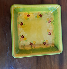 Bandeja/tigela de cerâmica Souleo Provence pintada à mão borda quadrada 9" França, usado comprar usado  Enviando para Brazil