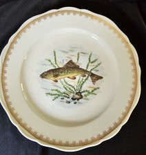 Prato de jantar vintage francês porcelana couleuvre ligne peixe limoise, usado comprar usado  Enviando para Brazil