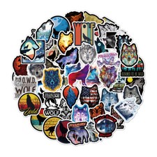 ⭐50 Piezas Lobo Pack / Lobos / Estilo Wildlife Stickerbomb - Pegatinas comprar usado  Enviando para Brazil