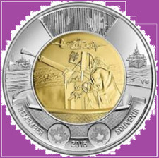 2016 Canada Battle of Atlantic Toonie Two Dollar $2 Coin Mint UNC, używany na sprzedaż  Wysyłka do Poland