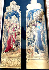 INTERESSE PUGIN - RARO DESIGN DE VITRAL RELIGIOSO ANTIGO PINTADO À MÃO comprar usado  Enviando para Brazil