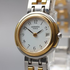 [Exc+5] Vintage HERMES Windsor 24mm Mostrador Branco Data Qz Relógio Feminino Do Japão comprar usado  Enviando para Brazil
