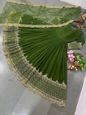 Apresentando o mais recente vestido verde Georgette falso com rede Dupatta para uso na recepção, usado comprar usado  Enviando para Brazil