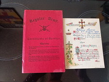 Regular army certificate for sale  WEYMOUTH