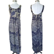 Usado, Vestido maxi OSKLEN sem mangas tamanho pequeno azul marinho cáqui floral viscose  comprar usado  Enviando para Brazil
