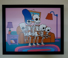 Quadro Simpsons Treehouse Of Horror emoldurado Wallart esqueleto sofá mordaça 13"x16", usado comprar usado  Enviando para Brazil