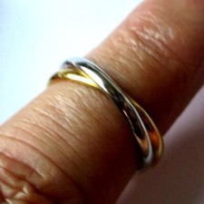 Bague anneaux alliance 2 ors couleur or et argent taille 55 bijou rétro 5428 comprar usado  Enviando para Brazil
