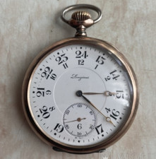 Antigo Longines Relógio de Bolso Mecânico Suíço Prata Prix Rosto Aberto Raro 20º, usado comprar usado  Enviando para Brazil