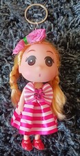 Mini boneca posável com laço de cabelo chaveiro pingente mochila berloque comprar usado  Enviando para Brazil