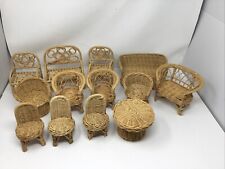 13 Piezas - Juego de Muebles de Patio Vintage RATAN WICKER - Muñeca Barbie Tamaño segunda mano  Embacar hacia Argentina