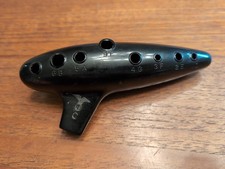 Instrumento de sopro vintage Ocarina WB Co C plástico preto flauta música comprar usado  Enviando para Brazil