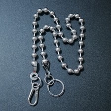 Cadena billetera de 16--40 pulgadas de longitud 100 % acero inoxidable bola de cuentas tamaño 10 mm segunda mano  Embacar hacia Mexico