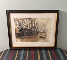 Antique watercolour painting for sale  LONDON