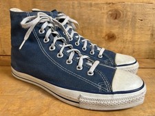 Vintage Converse All Star Chuck Taylor Azul High-Top Feito nos EUA - Tamanho EUA 8.5 comprar usado  Enviando para Brazil
