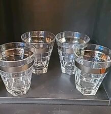 Copos de uísque EGO italiano lowball banda prata conjunto de 4 copos de barware comprar usado  Enviando para Brazil