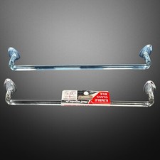 Usado, 2 VTG Retro BENT END CLEAR GLASS Bar Toalha Rod Rack 18" Longo MCM Kimble Glass comprar usado  Enviando para Brazil
