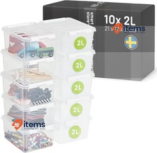 SmartStore - 10x caixa de armazenamento de plástico com tampa 2L (21x17x11cm) transparente comprar usado  Enviando para Brazil