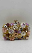 Usado, Bolsa de mão Bebe feminina amarela multicolorida floral enfeitada beijo trava noite comprar usado  Enviando para Brazil