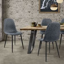 Set 4 sedie per sala da pranzo cucina soggiorno imbottite in ecopelle antracite na sprzedaż  Wysyłka do Poland
