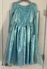 Fantasia oficial Disney Store Elsa Frozen vestido azul juvenil tamanho 7/8 Halloween comprar usado  Enviando para Brazil