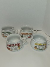 Canecas Dat'l Do It Soup Receita Anos 70 Cozinha Conjunto Completo de 4 - Vintage comprar usado  Enviando para Brazil