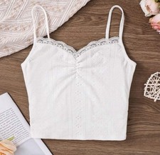 Weißes cropped spitzentop gebraucht kaufen  Stuttgart