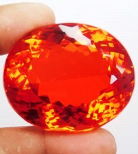 Opala de fogo mexicana natural certificada 395,00 quilates vermelha laranja pedra preciosa corte oval comprar usado  Enviando para Brazil