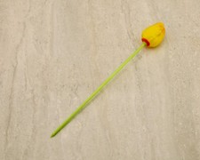 Antigo Bimini da década de 1930 vidro soprado à mão amarelo tulipa haste longa flor, usado comprar usado  Enviando para Brazil