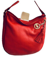 BOLSO DE MANO MICHAEL KORS SHOULDR SHOPPER HOBO ROJO LTHR ETIQUETA DORADA BORLA PUNTA DE LÁTIGO segunda mano  Embacar hacia Mexico