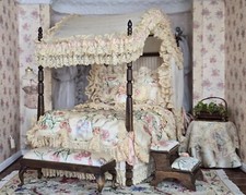 Usado, Vintage Artesanal Miniatura Casa de Bonecas Frank & Nellie Cinto SEDA, RENDA Conjunto de Quarto comprar usado  Enviando para Brazil