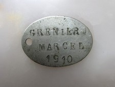 Ancienne plaque identité d'occasion  Saint-Marcellin